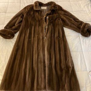 Vintage Royal Samink Real Fur Full-length Brown Coat, Wasserman & Son